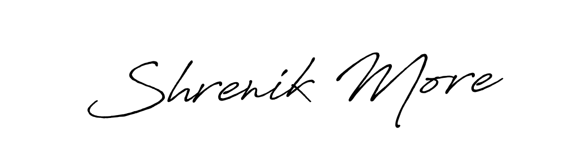 Also we have Shrenik More name is the best signature style. Create professional handwritten signature collection using Antro_Vectra_Bolder autograph style. Shrenik More signature style 7 images and pictures png