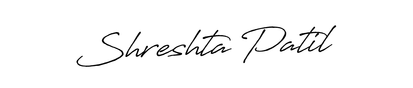 Make a beautiful signature design for name Shreshta Patil. With this signature (Antro_Vectra_Bolder) style, you can create a handwritten signature for free. Shreshta Patil signature style 7 images and pictures png