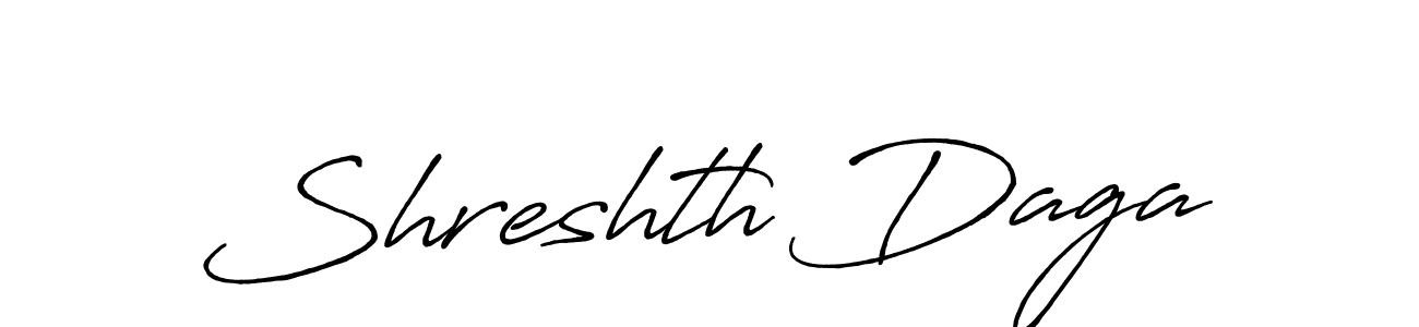 How to make Shreshth Daga name signature. Use Antro_Vectra_Bolder style for creating short signs online. This is the latest handwritten sign. Shreshth Daga signature style 7 images and pictures png