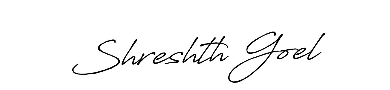 How to make Shreshth Goel name signature. Use Antro_Vectra_Bolder style for creating short signs online. This is the latest handwritten sign. Shreshth Goel signature style 7 images and pictures png