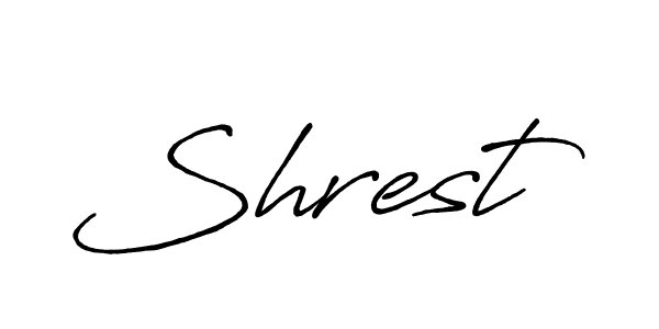 Use a signature maker to create a handwritten signature online. With this signature software, you can design (Antro_Vectra_Bolder) your own signature for name Shrest. Shrest signature style 7 images and pictures png
