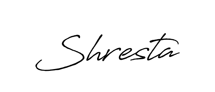 How to make Shresta name signature. Use Antro_Vectra_Bolder style for creating short signs online. This is the latest handwritten sign. Shresta signature style 7 images and pictures png