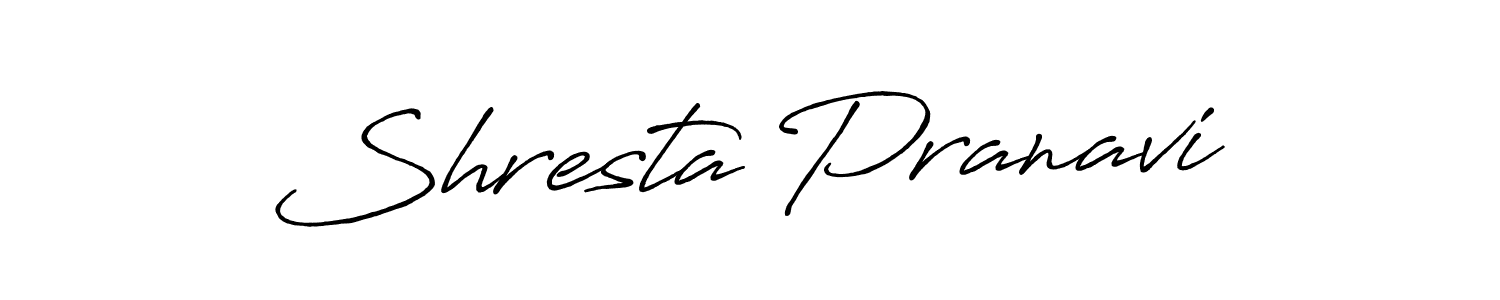 Make a short Shresta Pranavi signature style. Manage your documents anywhere anytime using Antro_Vectra_Bolder. Create and add eSignatures, submit forms, share and send files easily. Shresta Pranavi signature style 7 images and pictures png