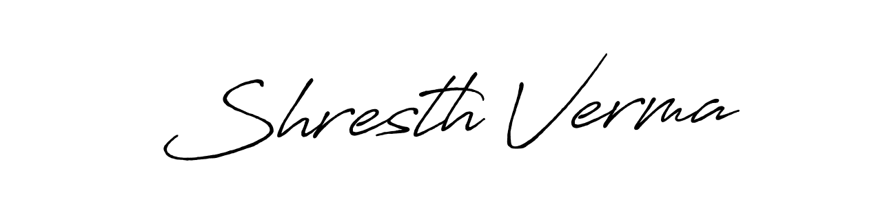 The best way (Antro_Vectra_Bolder) to make a short signature is to pick only two or three words in your name. The name Shresth Verma include a total of six letters. For converting this name. Shresth Verma signature style 7 images and pictures png