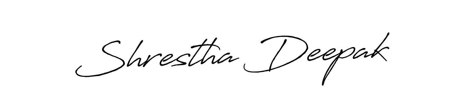 Similarly Antro_Vectra_Bolder is the best handwritten signature design. Signature creator online .You can use it as an online autograph creator for name Shrestha Deepak. Shrestha Deepak signature style 7 images and pictures png