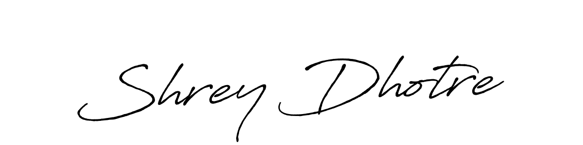 The best way (Antro_Vectra_Bolder) to make a short signature is to pick only two or three words in your name. The name Shrey Dhotre include a total of six letters. For converting this name. Shrey Dhotre signature style 7 images and pictures png