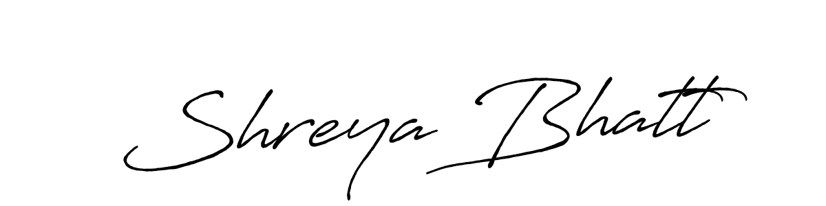 Also we have Shreya Bhatt name is the best signature style. Create professional handwritten signature collection using Antro_Vectra_Bolder autograph style. Shreya Bhatt signature style 7 images and pictures png