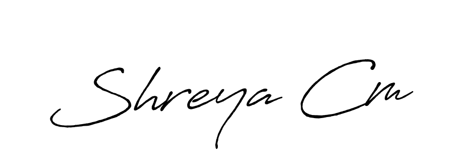 Similarly Antro_Vectra_Bolder is the best handwritten signature design. Signature creator online .You can use it as an online autograph creator for name Shreya Cm. Shreya Cm signature style 7 images and pictures png