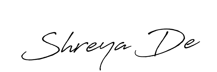 How to make Shreya De signature? Antro_Vectra_Bolder is a professional autograph style. Create handwritten signature for Shreya De name. Shreya De signature style 7 images and pictures png