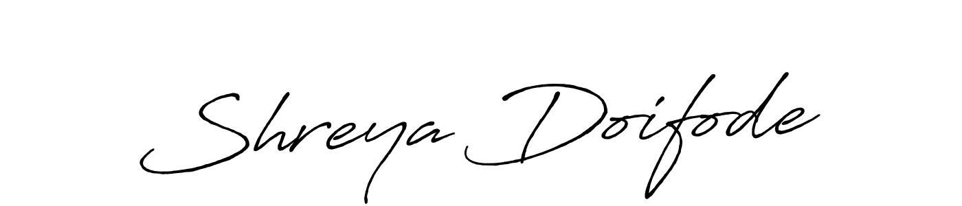 Create a beautiful signature design for name Shreya Doifode. With this signature (Antro_Vectra_Bolder) fonts, you can make a handwritten signature for free. Shreya Doifode signature style 7 images and pictures png