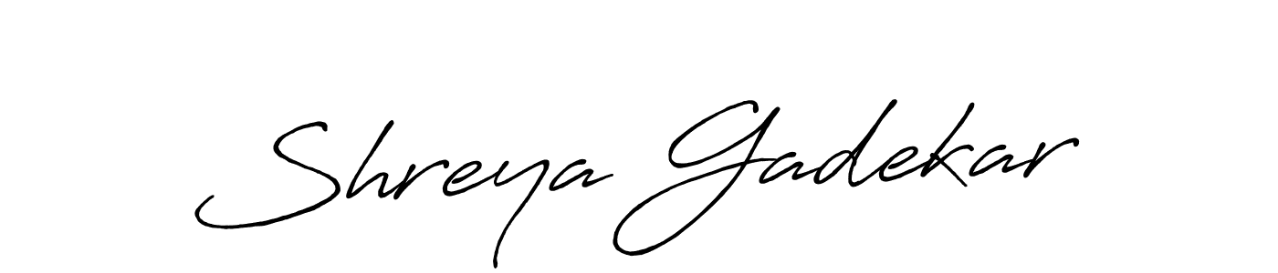 How to make Shreya Gadekar name signature. Use Antro_Vectra_Bolder style for creating short signs online. This is the latest handwritten sign. Shreya Gadekar signature style 7 images and pictures png