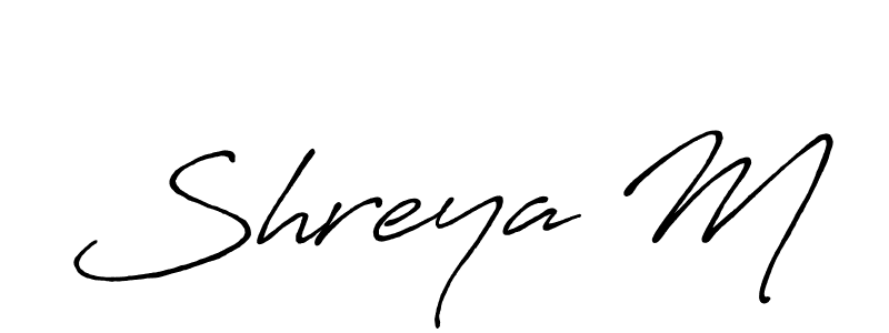 if you are searching for the best signature style for your name Shreya M. so please give up your signature search. here we have designed multiple signature styles  using Antro_Vectra_Bolder. Shreya M signature style 7 images and pictures png
