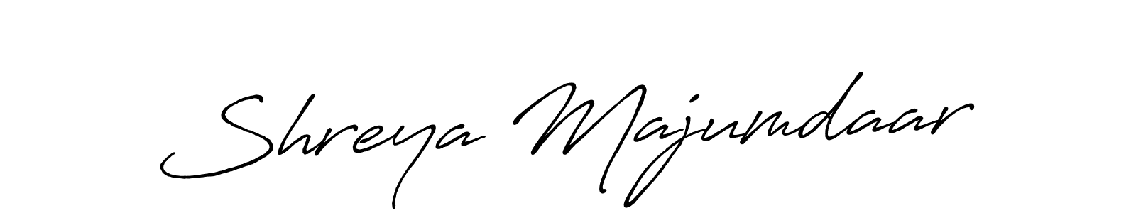 Make a beautiful signature design for name Shreya Majumdaar. With this signature (Antro_Vectra_Bolder) style, you can create a handwritten signature for free. Shreya Majumdaar signature style 7 images and pictures png