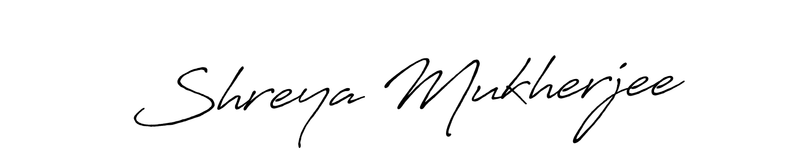Create a beautiful signature design for name Shreya Mukherjee. With this signature (Antro_Vectra_Bolder) fonts, you can make a handwritten signature for free. Shreya Mukherjee signature style 7 images and pictures png