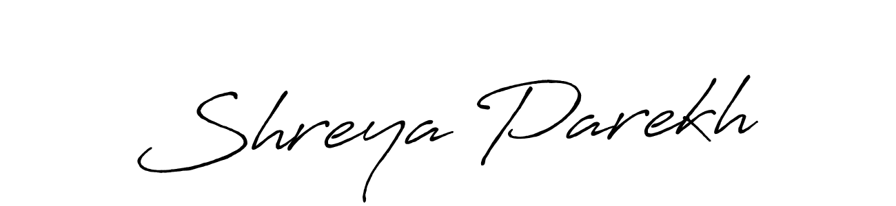 Use a signature maker to create a handwritten signature online. With this signature software, you can design (Antro_Vectra_Bolder) your own signature for name Shreya Parekh. Shreya Parekh signature style 7 images and pictures png