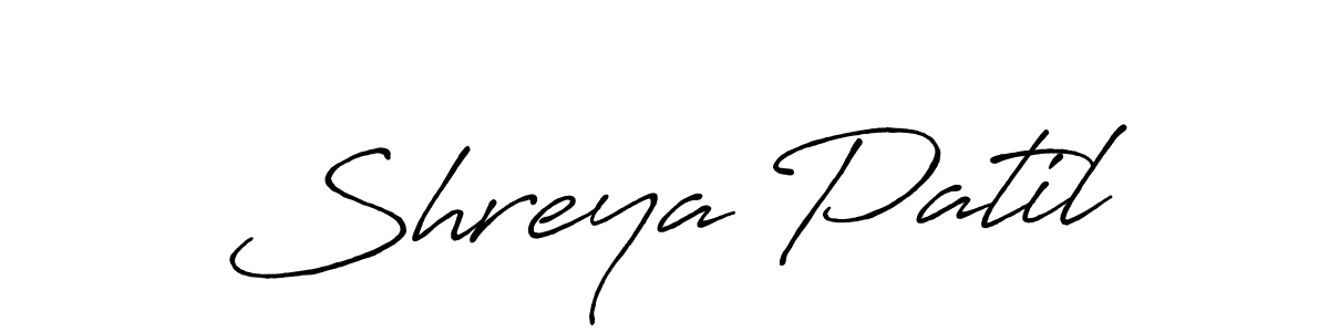 Create a beautiful signature design for name Shreya Patil. With this signature (Antro_Vectra_Bolder) fonts, you can make a handwritten signature for free. Shreya Patil signature style 7 images and pictures png