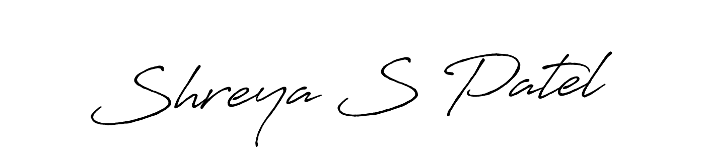 Make a beautiful signature design for name Shreya S Patel. With this signature (Antro_Vectra_Bolder) style, you can create a handwritten signature for free. Shreya S Patel signature style 7 images and pictures png