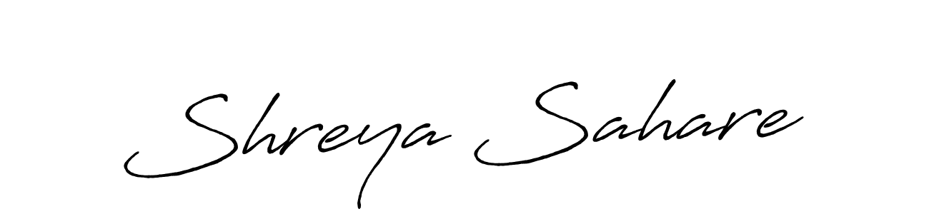 Create a beautiful signature design for name Shreya Sahare. With this signature (Antro_Vectra_Bolder) fonts, you can make a handwritten signature for free. Shreya Sahare signature style 7 images and pictures png