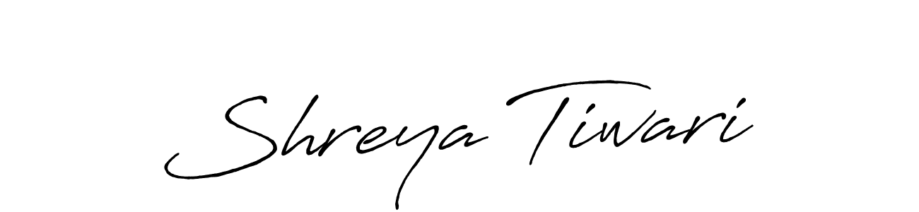 How to make Shreya Tiwari name signature. Use Antro_Vectra_Bolder style for creating short signs online. This is the latest handwritten sign. Shreya Tiwari signature style 7 images and pictures png