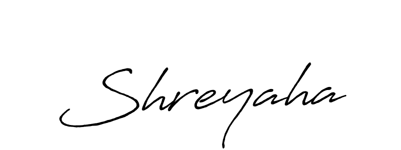Create a beautiful signature design for name Shreyaha. With this signature (Antro_Vectra_Bolder) fonts, you can make a handwritten signature for free. Shreyaha signature style 7 images and pictures png