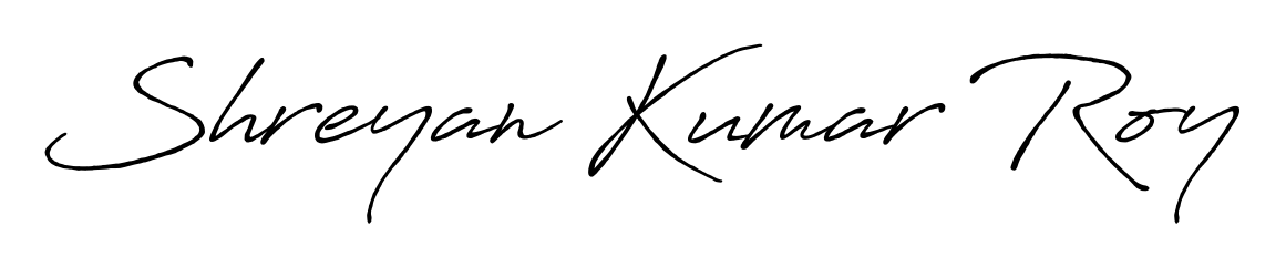 Create your official email sign-off with Shreyan Kumar Roy name in Antro_Vectra_Bolder style. Crisp, clean, and perfectly legible across all screens. Shreyan Kumar Roy signature style 7 images and pictures png