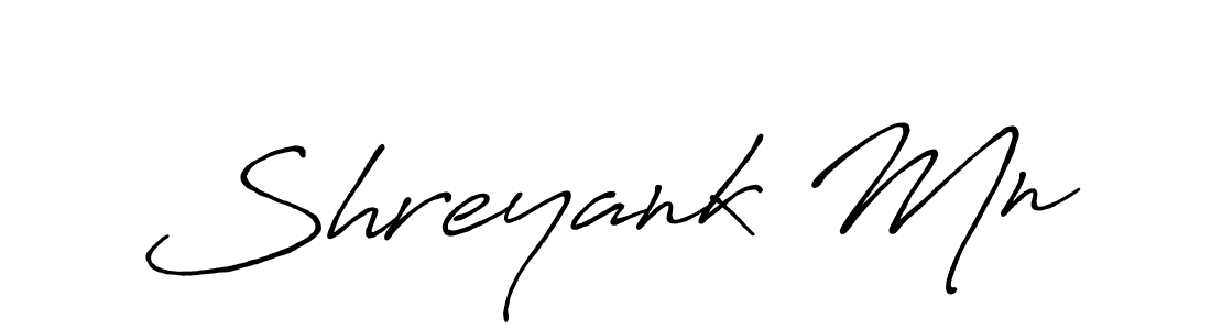 Shreyank Mn stylish signature style. Best Handwritten Sign (Antro_Vectra_Bolder) for my name. Handwritten Signature Collection Ideas for my name Shreyank Mn. Shreyank Mn signature style 7 images and pictures png