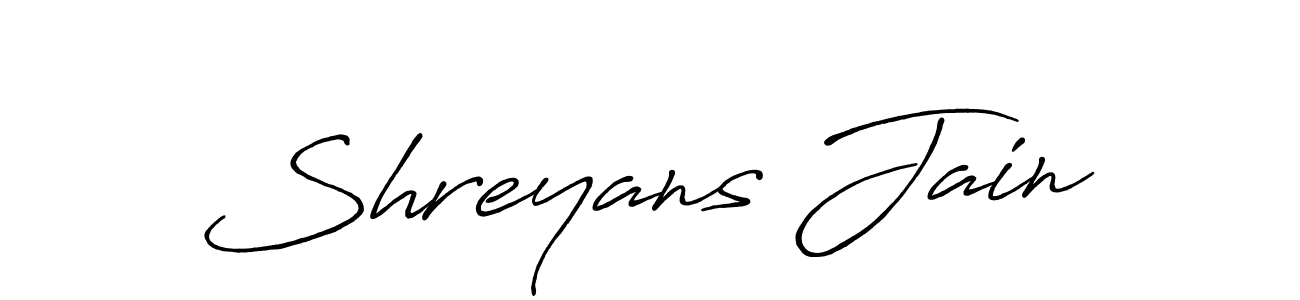 Use a signature maker to create a handwritten signature online. With this signature software, you can design (Antro_Vectra_Bolder) your own signature for name Shreyans Jain. Shreyans Jain signature style 7 images and pictures png