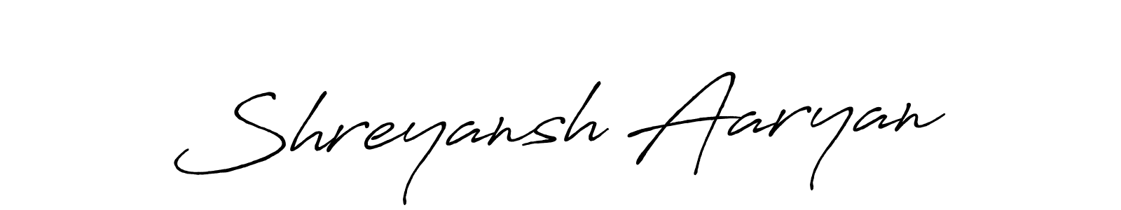 Make a beautiful signature design for name Shreyansh Aaryan. With this signature (Antro_Vectra_Bolder) style, you can create a handwritten signature for free. Shreyansh Aaryan signature style 7 images and pictures png