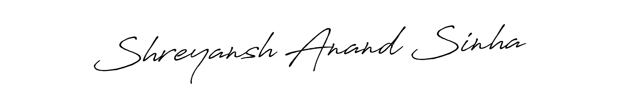 Shreyansh Anand Sinha stylish signature style. Best Handwritten Sign (Antro_Vectra_Bolder) for my name. Handwritten Signature Collection Ideas for my name Shreyansh Anand Sinha. Shreyansh Anand Sinha signature style 7 images and pictures png