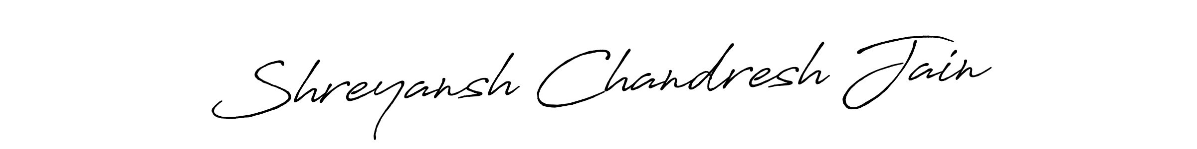 Antro_Vectra_Bolder is a professional signature style that is perfect for those who want to add a touch of class to their signature. It is also a great choice for those who want to make their signature more unique. Get Shreyansh Chandresh Jain name to fancy signature for free. Shreyansh Chandresh Jain signature style 7 images and pictures png