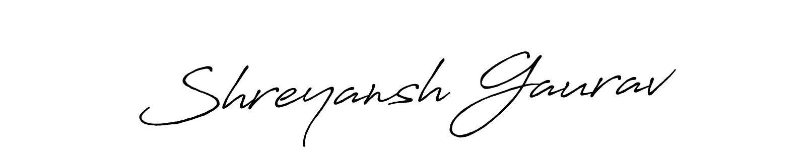 Also we have Shreyansh Gaurav name is the best signature style. Create professional handwritten signature collection using Antro_Vectra_Bolder autograph style. Shreyansh Gaurav signature style 7 images and pictures png