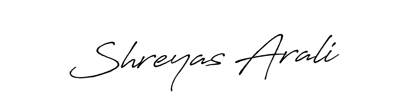 Create a beautiful signature design for name Shreyas Arali. With this signature (Antro_Vectra_Bolder) fonts, you can make a handwritten signature for free. Shreyas Arali signature style 7 images and pictures png