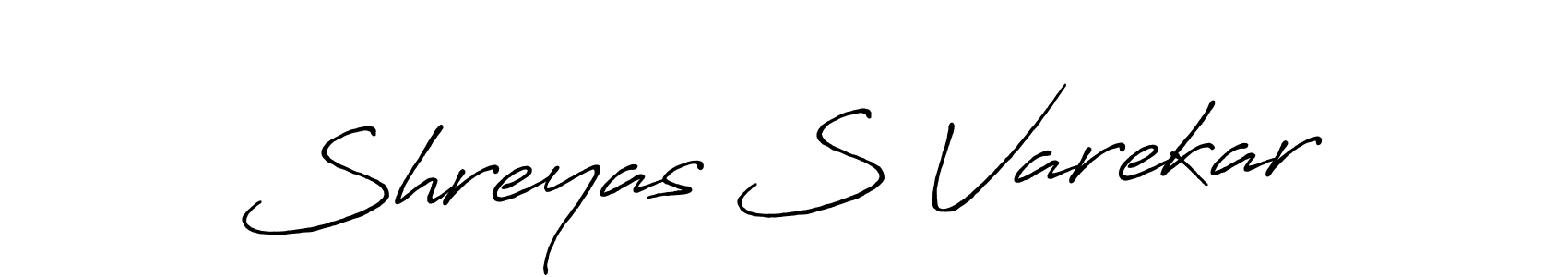 How to make Shreyas S Varekar name signature. Use Antro_Vectra_Bolder style for creating short signs online. This is the latest handwritten sign. Shreyas S Varekar signature style 7 images and pictures png