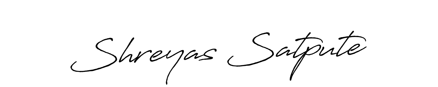 Use a signature maker to create a handwritten signature online. With this signature software, you can design (Antro_Vectra_Bolder) your own signature for name Shreyas Satpute. Shreyas Satpute signature style 7 images and pictures png