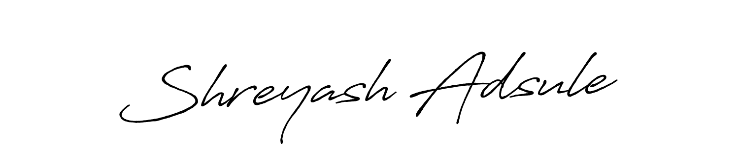 Make a beautiful signature design for name Shreyash Adsule. With this signature (Antro_Vectra_Bolder) style, you can create a handwritten signature for free. Shreyash Adsule signature style 7 images and pictures png