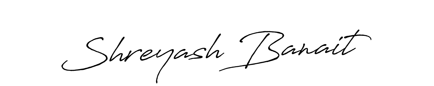 Shreyash Banait stylish signature style. Best Handwritten Sign (Antro_Vectra_Bolder) for my name. Handwritten Signature Collection Ideas for my name Shreyash Banait. Shreyash Banait signature style 7 images and pictures png