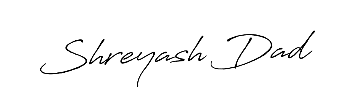 How to make Shreyash Dad name signature. Use Antro_Vectra_Bolder style for creating short signs online. This is the latest handwritten sign. Shreyash Dad signature style 7 images and pictures png