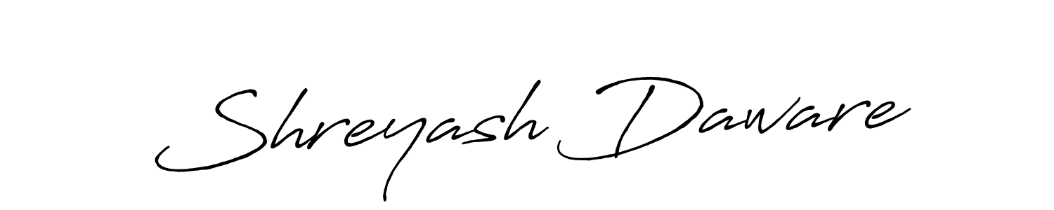 How to make Shreyash Daware name signature. Use Antro_Vectra_Bolder style for creating short signs online. This is the latest handwritten sign. Shreyash Daware signature style 7 images and pictures png