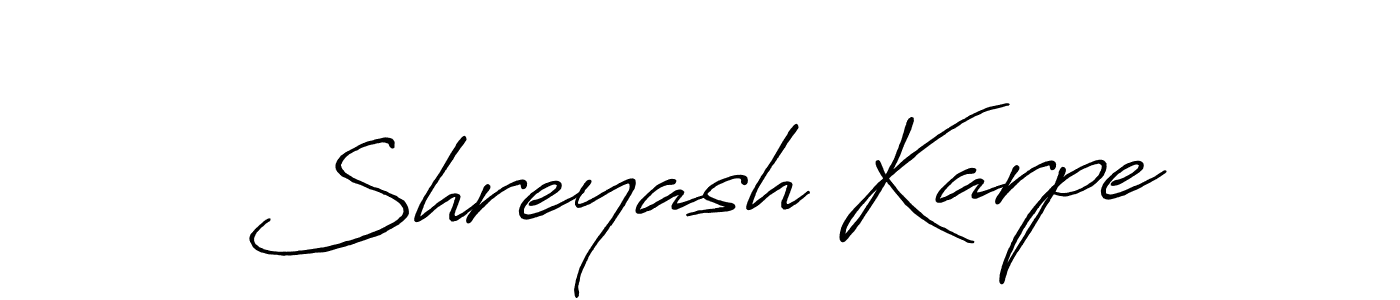 Make a beautiful signature design for name Shreyash Karpe. With this signature (Antro_Vectra_Bolder) style, you can create a handwritten signature for free. Shreyash Karpe signature style 7 images and pictures png