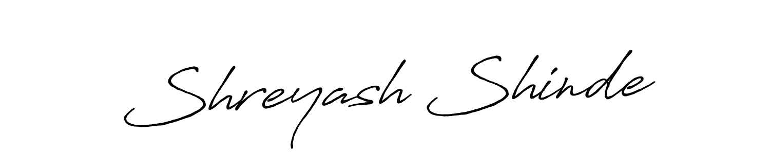 Design your own signature with our free online signature maker. With this signature software, you can create a handwritten (Antro_Vectra_Bolder) signature for name Shreyash Shinde. Shreyash Shinde signature style 7 images and pictures png