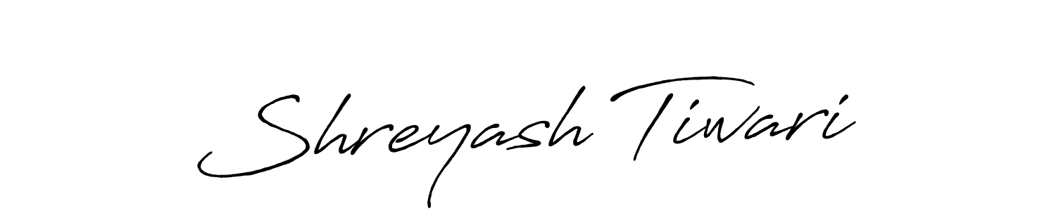 How to make Shreyash Tiwari name signature. Use Antro_Vectra_Bolder style for creating short signs online. This is the latest handwritten sign. Shreyash Tiwari signature style 7 images and pictures png