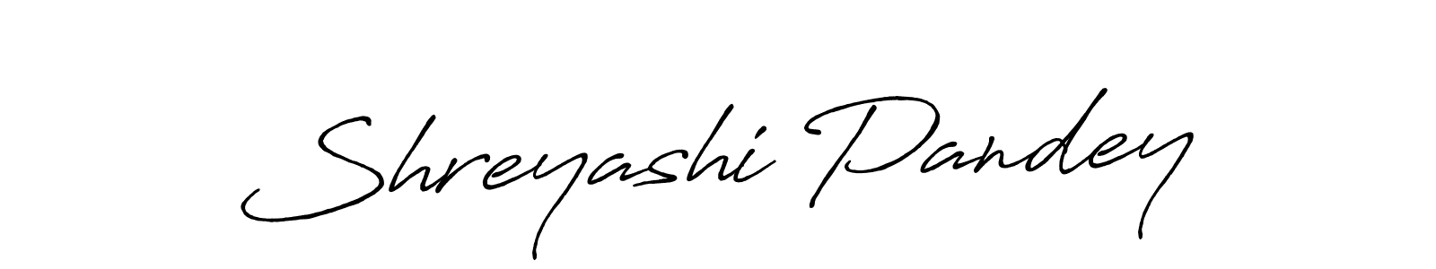 Create a beautiful signature design for name Shreyashi Pandey. With this signature (Antro_Vectra_Bolder) fonts, you can make a handwritten signature for free. Shreyashi Pandey signature style 7 images and pictures png