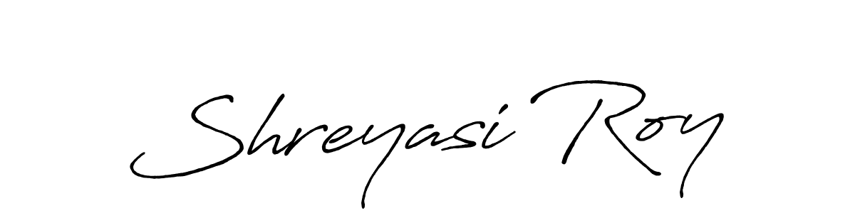 Create a beautiful signature design for name Shreyasi Roy. With this signature (Antro_Vectra_Bolder) fonts, you can make a handwritten signature for free. Shreyasi Roy signature style 7 images and pictures png