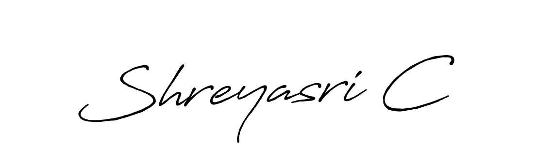 How to make Shreyasri C name signature. Use Antro_Vectra_Bolder style for creating short signs online. This is the latest handwritten sign. Shreyasri C signature style 7 images and pictures png