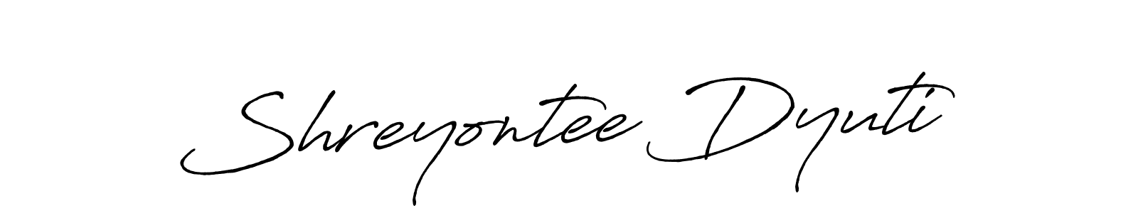 Design your own signature with our free online signature maker. With this signature software, you can create a handwritten (Antro_Vectra_Bolder) signature for name Shreyontee Dyuti. Shreyontee Dyuti signature style 7 images and pictures png