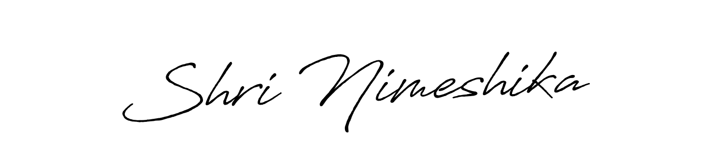The best way (Antro_Vectra_Bolder) to make a short signature is to pick only two or three words in your name. The name Shri Nimeshika include a total of six letters. For converting this name. Shri Nimeshika signature style 7 images and pictures png