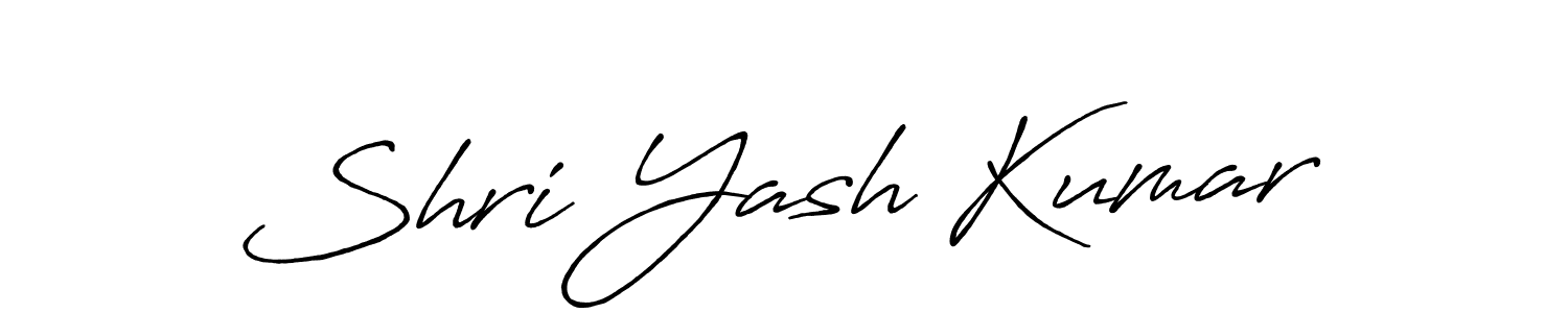 Create a beautiful signature design for name Shri Yash Kumar. With this signature (Antro_Vectra_Bolder) fonts, you can make a handwritten signature for free. Shri Yash Kumar signature style 7 images and pictures png