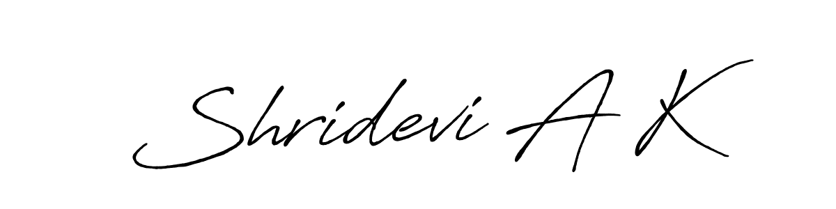 Shridevi A K stylish signature style. Best Handwritten Sign (Antro_Vectra_Bolder) for my name. Handwritten Signature Collection Ideas for my name Shridevi A K. Shridevi A K signature style 7 images and pictures png