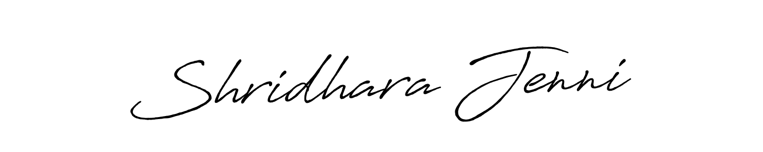 How to make Shridhara Jenni name signature. Use Antro_Vectra_Bolder style for creating short signs online. This is the latest handwritten sign. Shridhara Jenni signature style 7 images and pictures png