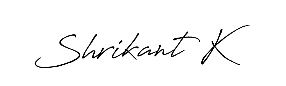 Make a beautiful signature design for name Shrikant K. With this signature (Antro_Vectra_Bolder) style, you can create a handwritten signature for free. Shrikant K signature style 7 images and pictures png